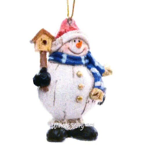 Елочная игрушка Радость Рождества - Снеговик 6*9 см, подвеска Kaemingk
