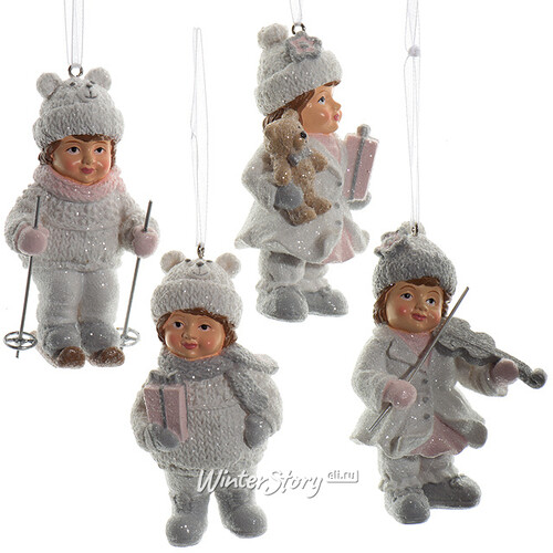 Елочная игрушка Зимние Малыши с Подарками 9 см, подвеска Kaemingk