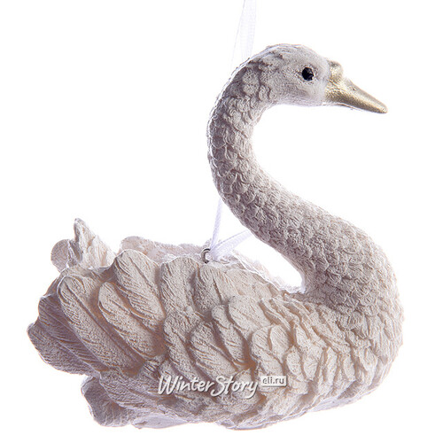 Елочная игрушка Белый Лебедь 10 см, подвеска Kaemingk