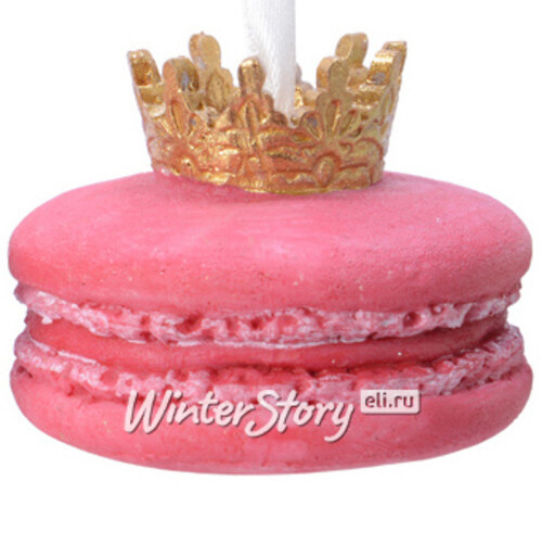 Елочная игрушка Королевское пирожное Макарони 5 см розовое Kaemingk