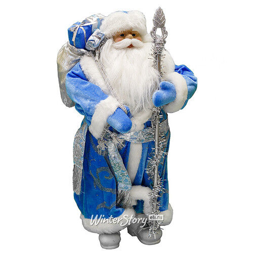 Дед Мороз в голубом кафтане с посохом 60 см Eggl
