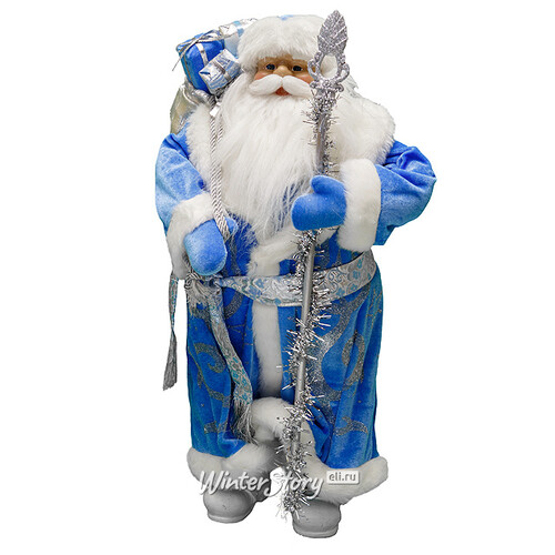 Дед Мороз в голубом кафтане с посохом 60 см Eggl