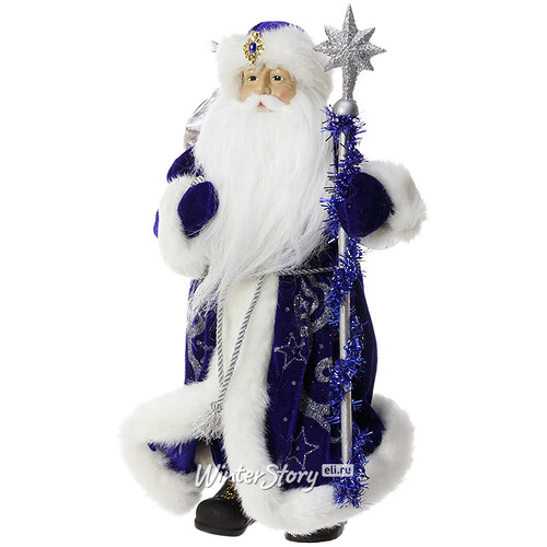 Дед Мороз в синем кафтане с посохом 40 см Eggl