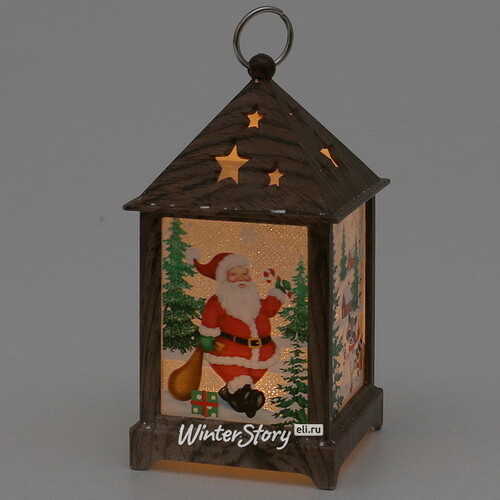 Новогодний фонарь Санта Клаус - Wizard Lamp 13 см на батарейках Sigro