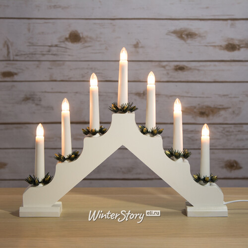 Светильник-горка Кристиан 40*30 см белый, 7 электрических свечей Kaemingk