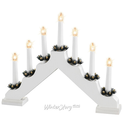 Светильник-горка Кристиан 40*30 см белый, 7 электрических свечей уцененный Kaemingk