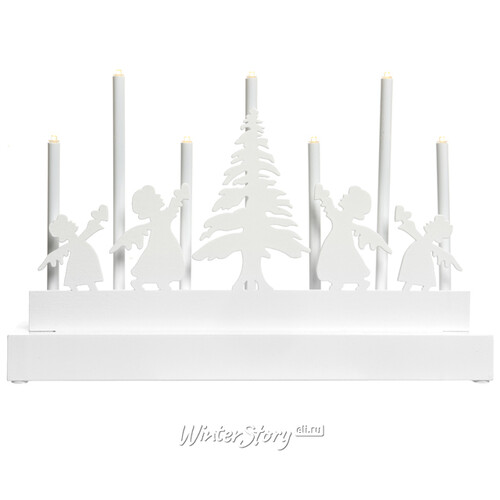 Рождественская горка Ангельская Елочка 32*21 см, 7 теплых белых LED ламп, батарейка Kaemingk