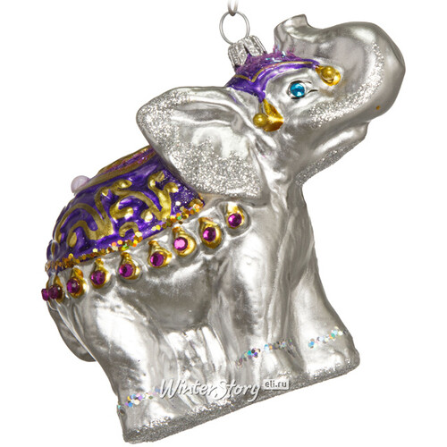 Стеклянная елочная игрушка Индийский слон Дамбо 11 см, подвеска GMC z.o.o.