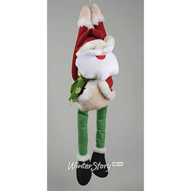 Санта Длинноножка электромеханический поющий, 55 см, LED, батарейка Kaemingk