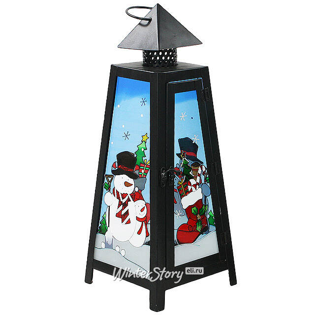 Металлический фонарь под свечу Новогодние сюжеты - Снеговик, 43*17 см Sigro