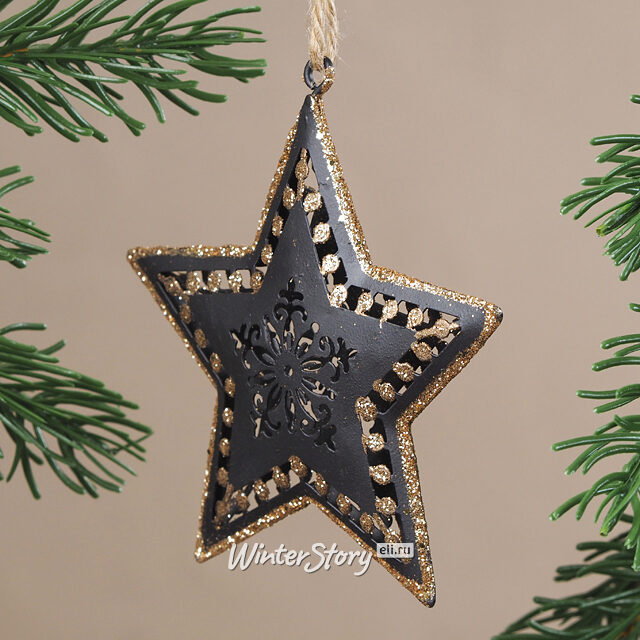 Елочная игрушка Звездочка Глосси 10 см, подвеска Breitner