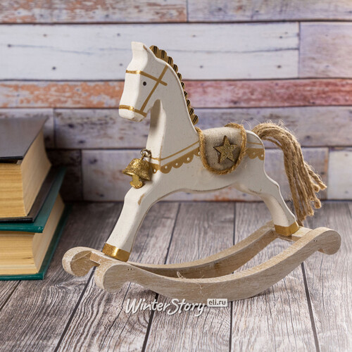 Декоративная фигурка Лошадка-Качалка с золотым колокольчиком 16 см Breitner