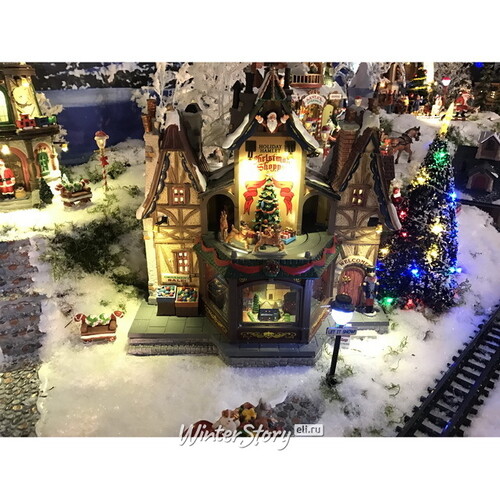 Композиция Рождественский магазинчик, 32*30 см, музыка, движение, подсветка Lemax