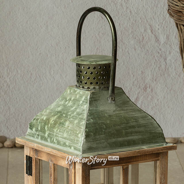 Деревянный фонарь для свечи Даннотар 39 см Kaemingk