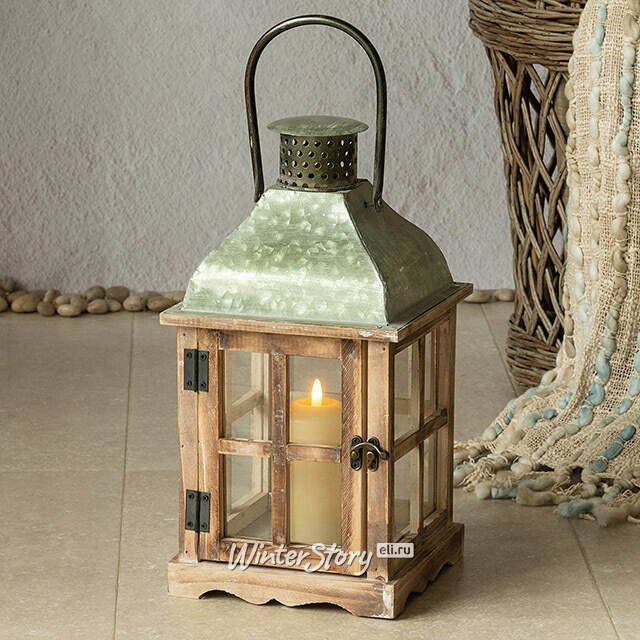 Деревянный фонарь для свечи Даннотар 39 см Kaemingk