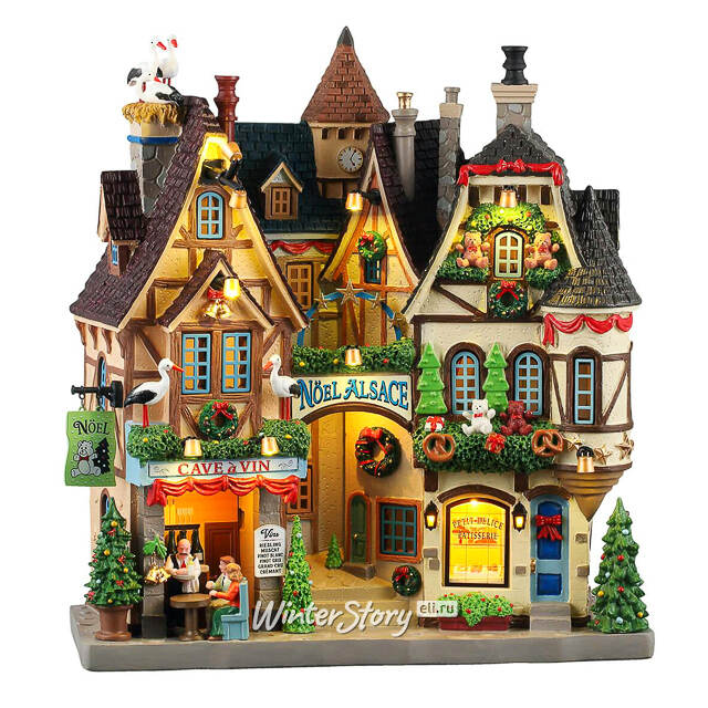 Фасад Гостевой дом Ноэль Эльзас 28*25 см, подсветка, на батарейках Lemax