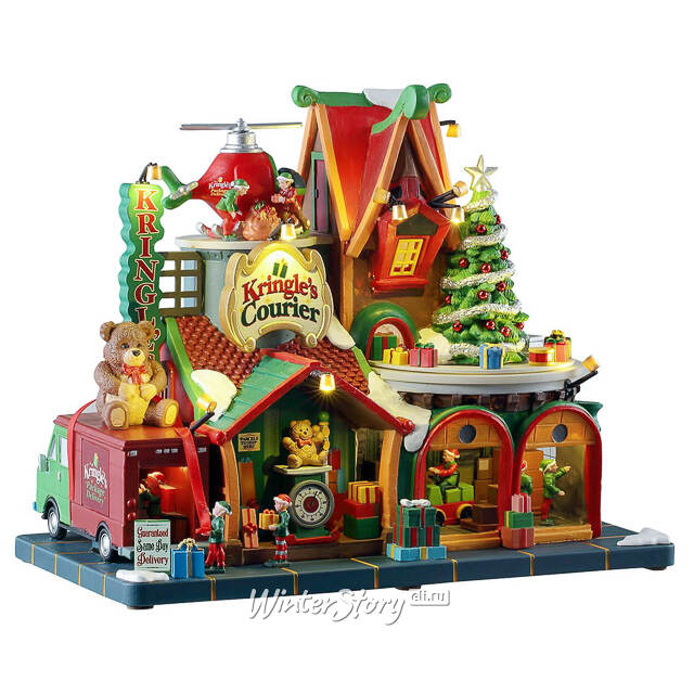Композиция Транспортная Компания Kringles Courier 28*22 см, движение, музыка Lemax