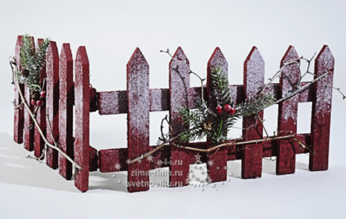 Декоративный забор, 70*19 см, красный Kaemingk