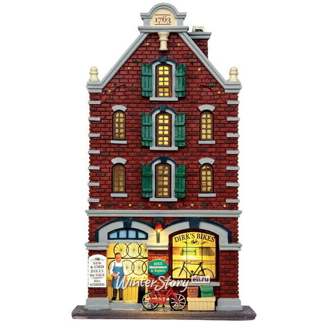 Фасад Велосипеды Дирка, 30*17 см, подсветка, батарейки, уцененный Lemax