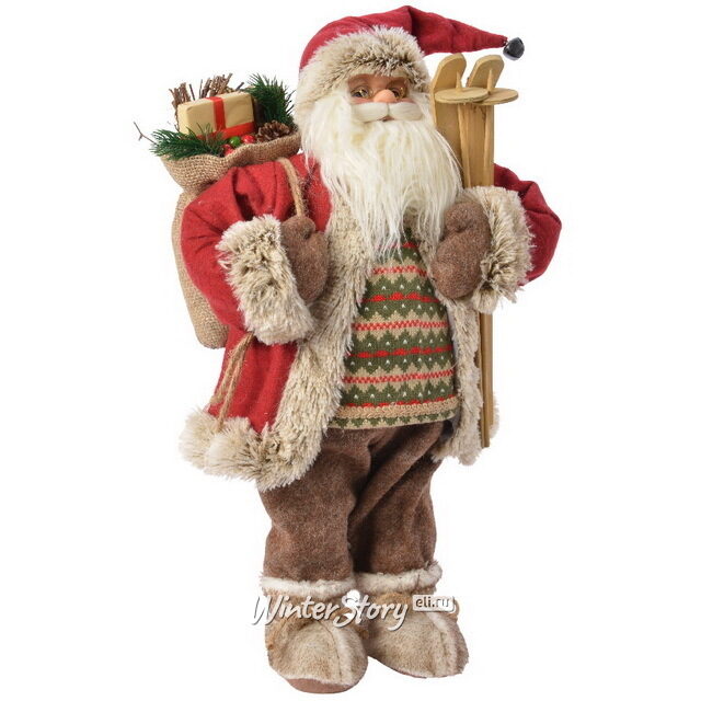 Новогодняя фигура Старина Клаус с гостинцами 60 см Kaemingk