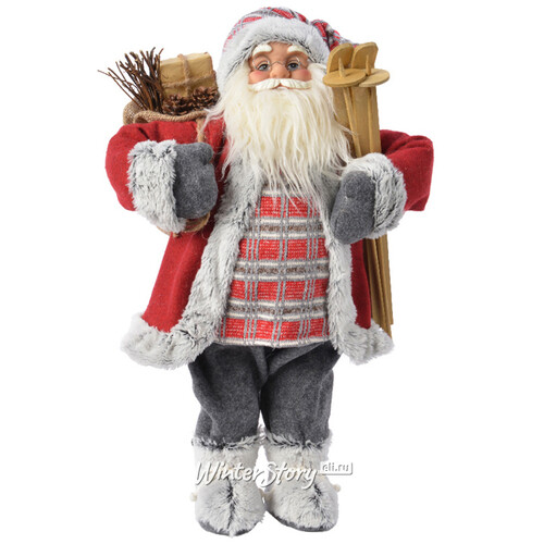 Скандинавский Санта - Лесник с лыжами и подарками 45 см Kaemingk