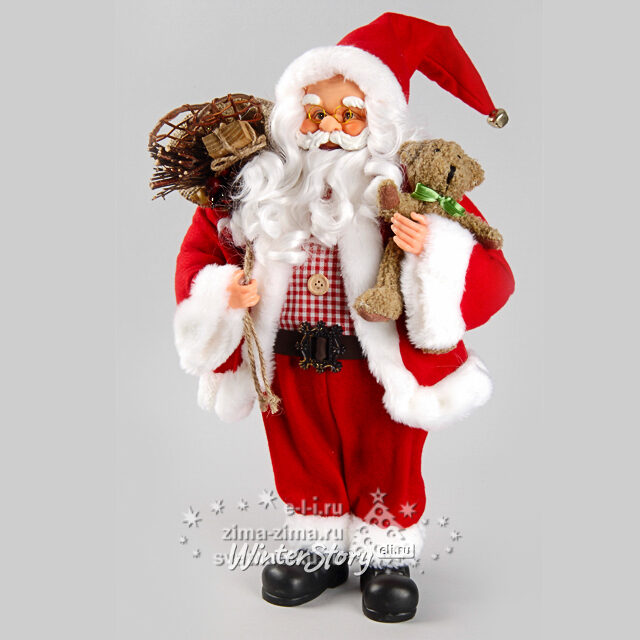 Санта с мишкой, 60 см Kaemingk