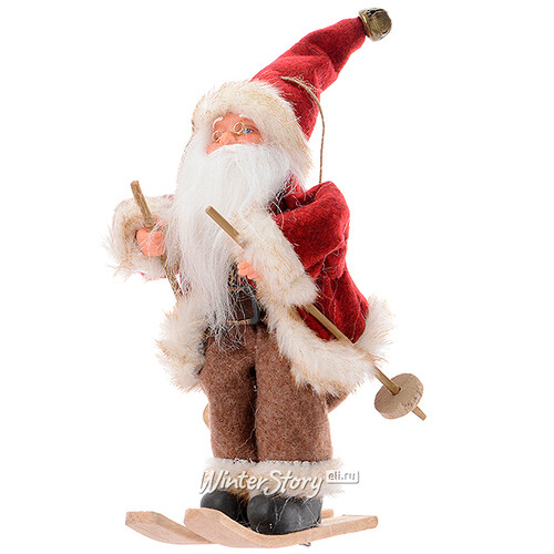 Елочная игрушка Очаровательный Санта на лыжах 13 см, подвеска Kaemingk