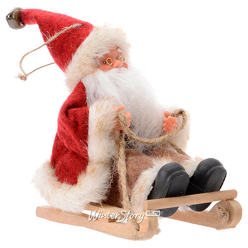 Елочная игрушка Очаровательный Санта на санках 13 см, подвеска Kaemingk