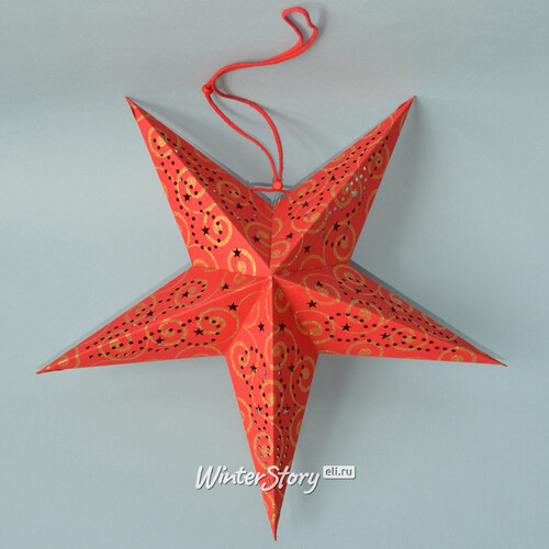 Объемная бумажная звезда Вита 35 см красная с золотым Breitner