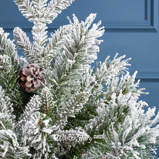 Настольная елка Ice Queen заснеженная с шишками в мешочке 60 см, ЛИТАЯ+ПВХ+ЛЕСКА Forest Market