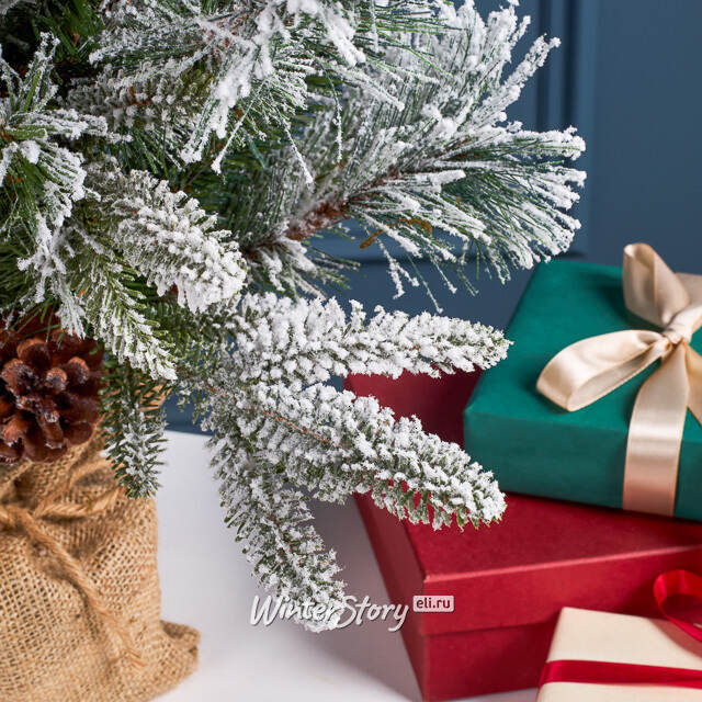 Настольная елка Ice Queen заснеженная с шишками в мешочке 60 см, ЛИТАЯ+ПВХ+ЛЕСКА Forest Market