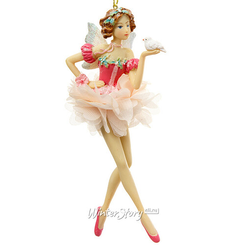 Елочная игрушка Фея Цветочная в розовой юбке 15*6*6 см, подвеска Holiday Classics