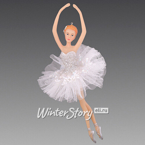 Елочное украшение Балерина из Лебединого озера руки вверх, 18 см, подвеска Holiday Classics