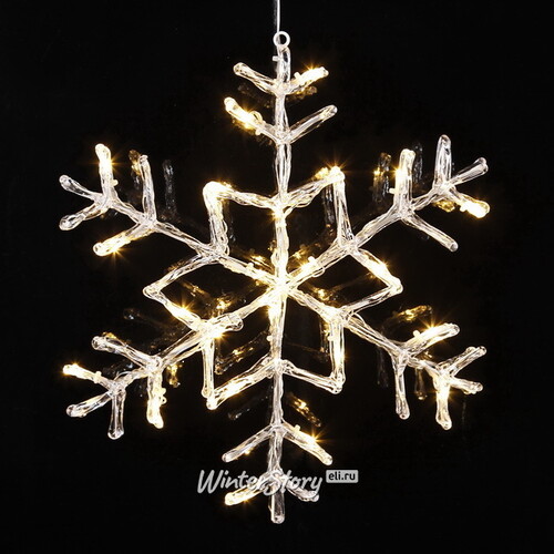 Светодиодная снежинка Antarctica 40 см, 24 теплых белых LED ламп, IP44 Star Trading
