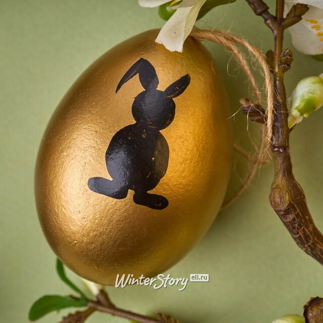 Пасхальные подвески Яйца - Golden Easter 6 см, 12 шт, натуральные Breitner