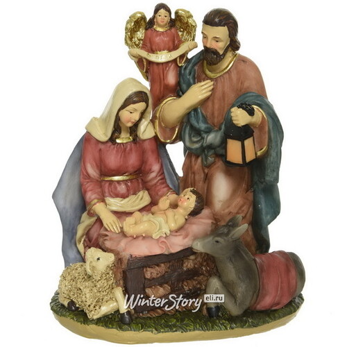Рождественский вертеп Иосиф и Мария с младенцем Иисусом 20 см Kaemingk