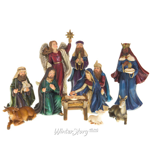 Рождественский вертеп У яслей Младенца Иисуса 11 фигурок Kaemingk