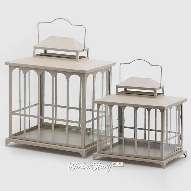 Набор подсвечников-фонарей Temptation 35-47 см кремовый, 2 шт EDG