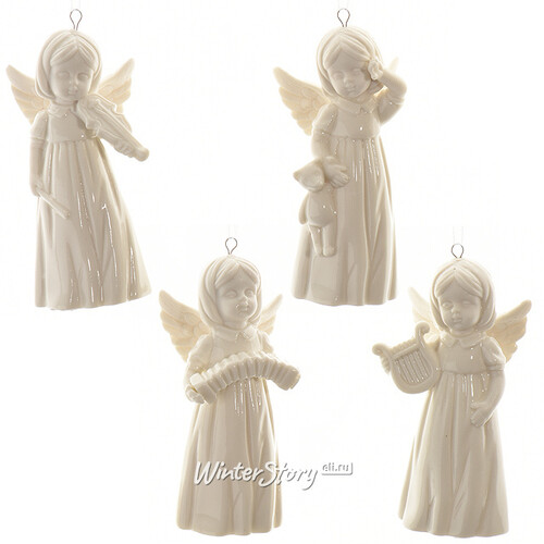 Фарфоровая елочная игрушка Девочка - Ангелочек 11 см, подвеска Kaemingk