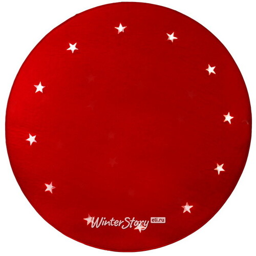 Светящийся коврик под елку Christmas Red 100 см, 12 теплых белых LED ламп Star Trading