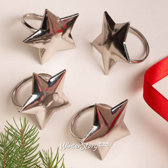 Кольца для салфеток Звезды, 4 шт Kaemingk