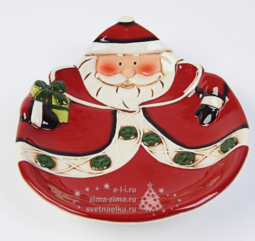 Тарелка керамическая "Санта", 21x17x5 см Kaemingk