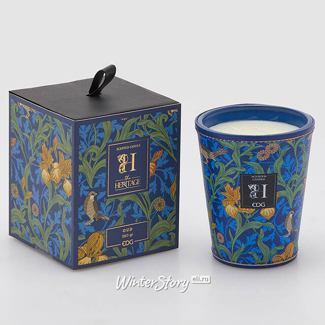 Ароматическая свеча в стакане The Heritage: Бархатный Уд 12 см, 40 часов горения EDG