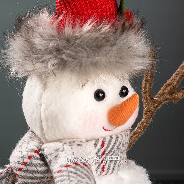 Декоративная фигура Снеговик Тоби в рождественском колпаке 29 см Kaemingk