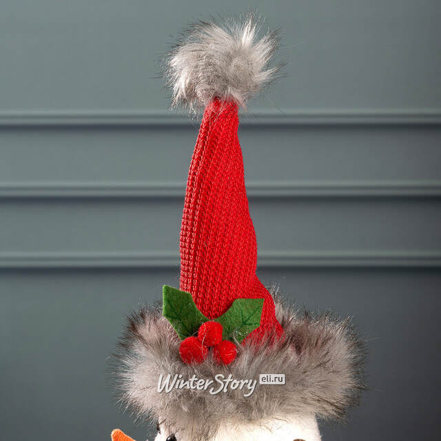 Декоративная фигура Снеговик Тоби в рождественском колпаке 29 см Kaemingk