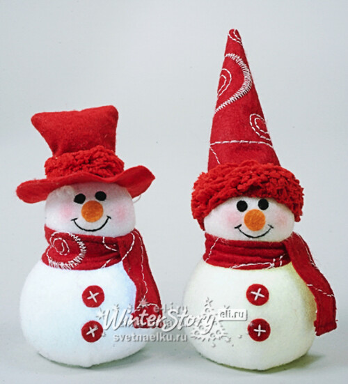 Снеговичок "В красном шарфе" светящийся, 7*14 см, LED, батарейка, подвеска Kaemingk