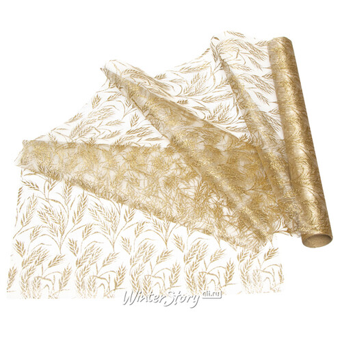 Ткань для декорирования Танцующие тюльпаны 35*200 см кремовая Kaemingk