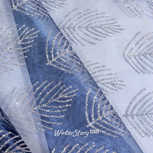 Ткань для декорирования Хрустальные веточки 35*200 см волшебный сапфир Kaemingk