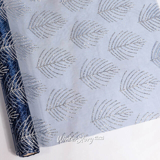 Ткань для декорирования Хрустальные веточки 35*200 см волшебный сапфир Kaemingk
