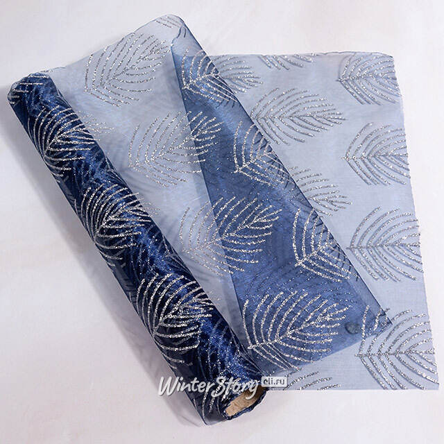 Ткань для декорирования Хрустальные веточки 35*200 см волшебный сапфир Kaemingk